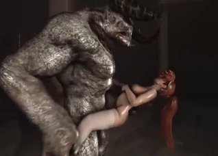 Redheaded nympho raped by a demon