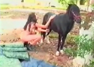 Brunette jerking that meaty boner here