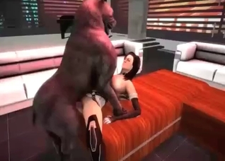 Miranda Lawson fucks a beefy beast